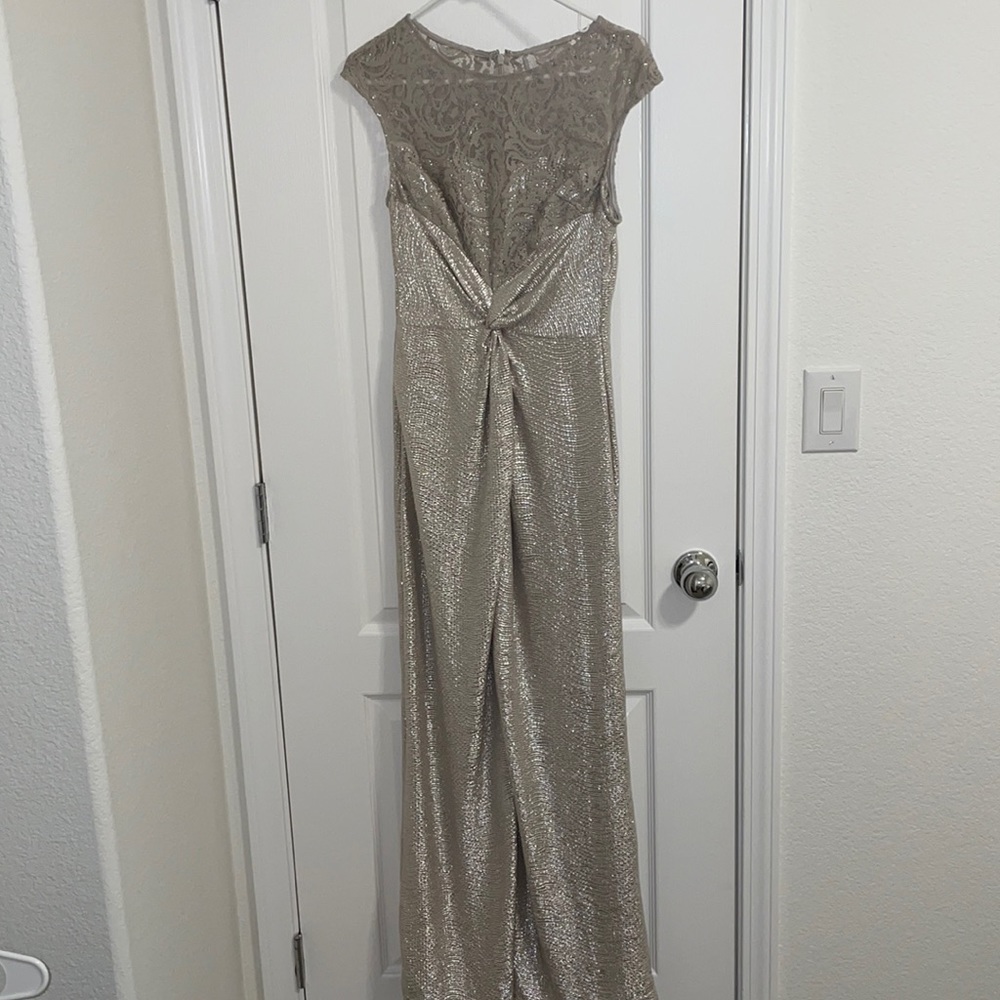Hailey by Adrianna Papell Champagne Gown